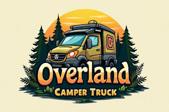 design awesome overland camper truck logo within two days