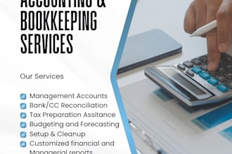 setup, clean up and will do bookkeeping using quickbooks, wave, and xero