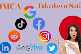 takedown remove content on reddit,google,tiktok,,instagram,fb,yt,x under dmca