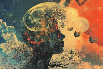 make cover art, surreal art, photo collage, psychedelic art