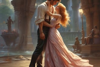 do romance book cover illustration, fantasy  cover design