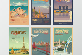 create a modern high quality tour travel agency poster design