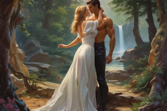 do illustrated romance book cover art, e book  cover design