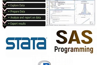 do data analysis in spss, stata, r, or SAS for your research or project