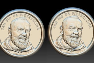 sculpt 3d coin model 3d bas relief medallion cnc desig 3d miniature 3d printing