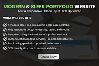 develop a modern and sleek personal portfolio website