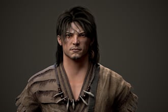 create a realistic 3d game character avatar, unity game model, unreal engine