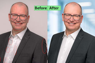enhance headshots, portraits, and natural photos with photoshop retouching