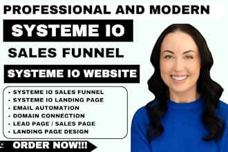 design systeme io sales funnel, systeme io landing page or systeme io website