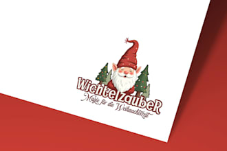design a premium mascot character christmas logo
