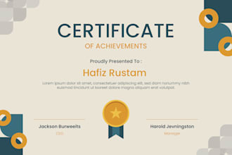 create a professional diploma or award certificate design
