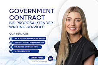 write government contract rfp, rfq, ifb bid proposal and white paper writing
