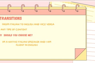 translation frorm italian to english and english to italian