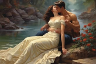 romance book cover illustration, fantasy book cover design