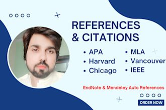 do references and citations in endnote, apa, harvard, chicago, ieee style