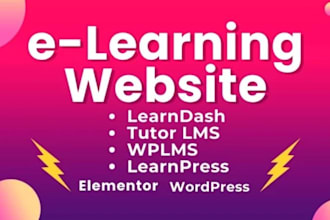 create elearning website and educational course website learndash lms