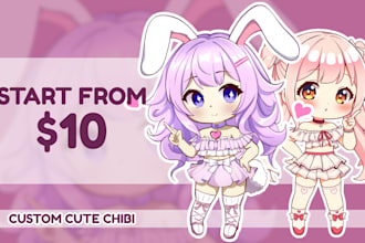 draw custom cute chibi character for pfp, sticker or fanart