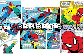 draw superhero character comic book strip illustration, dc or marvel, nsfw comic
