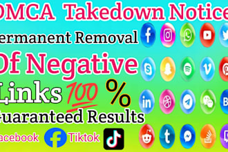 takedown notice to remove copyright tiktok,reddit,facebook,google,youtube,by