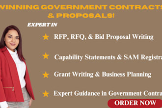 find rfps, rfqs, write winning bid proposals, and secure government contracts