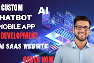 develop ai chatgpt, mobile app, website ai saas app,  ai chatbot, crypto ai logo