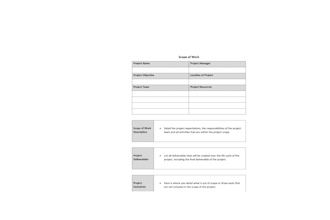 create a  project plan