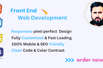 customize responsive website using javascript, bootstrap