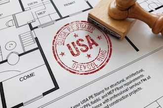 do architectural stamp, mep stamp, pe stamp, and seal for USA city permit