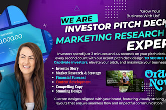 create, research  investor pitch deck presentation, startup business