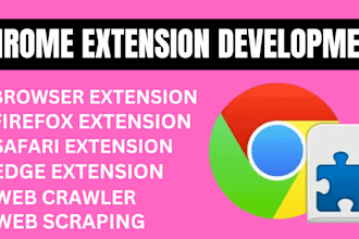 develop chrome extension, web scraping, edge extension, web crawler, api, safari