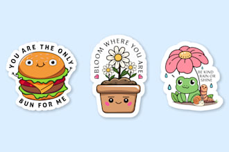 create cute custom sticker and logo designs