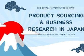 research and find japanese products, business information, or cultural in