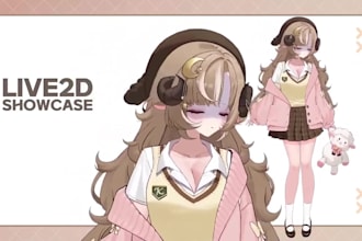 draw custom live 2d vtuber model, live 2d rigging, live 2d, vtuber commission