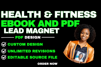 design fitness ebook and health, pdf lead magnet, gym book, pdf formatting