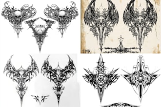 design a symmetrical cyber sigilism, agrogoth, tribal, neotribal tattoo for you