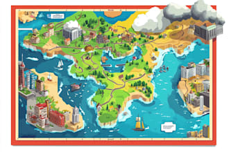 draw a unique vector or isometric map