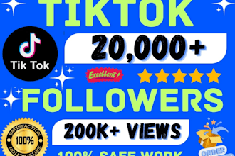 urgent grow up 5000 tiktok followers very high quality