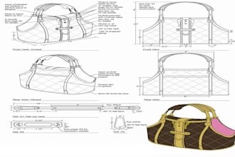 design your bag, handbag, backpack, luggage and create tech pack for production