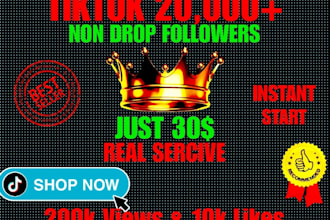 urgent grow up 5000 tiktok followers very high quality