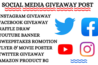 design twitter facebook instagram and other social media giveaway post