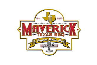 design superior texas BBQ restaurant music logo
