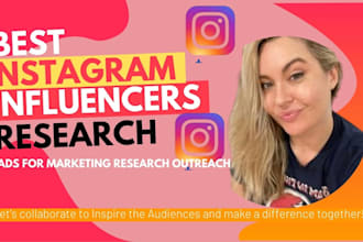research and generate best instagram influencers lead for marketing outreach
