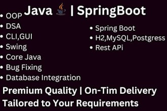 develop core java, spring boot, and rest API ,projects,task