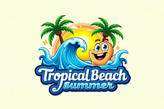 design creative beach summer logo for you in just two days