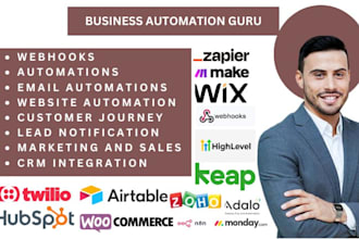 zapier automation woocommerce n8n wix make com zenoti klaviyo hubspot webhook ai
