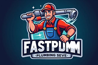 design unique fastplum plumbing service logo within two day