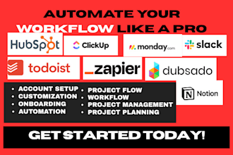 automate monday clickup todoist zapier notion, vtiger dubsado jira slack crm
