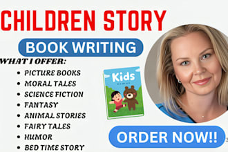 ghost write children story book, kid story, illustrate beautiful children book
