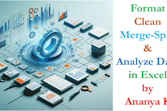 format, clean, merge, split, and analyze excel data,