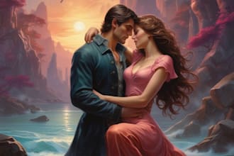 do romance book cover illustration,  amazon book cover design